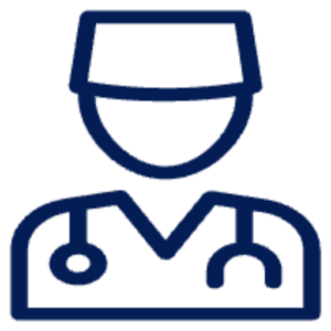 Site logo for Dr R.A. Morule, showing a line drawn image of a doctor wearing a surgeon's cap and a stethoscope draped on their shoulders